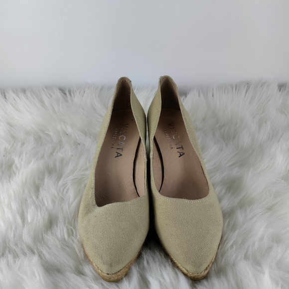 Viscata Rosas Canvas Wedge Pumps - Picture 2 of 5